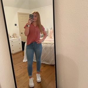 Red striped top